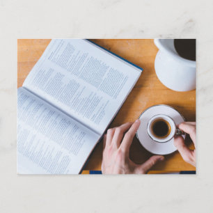 Coffee and a book; Lazy Sunday Postcard
