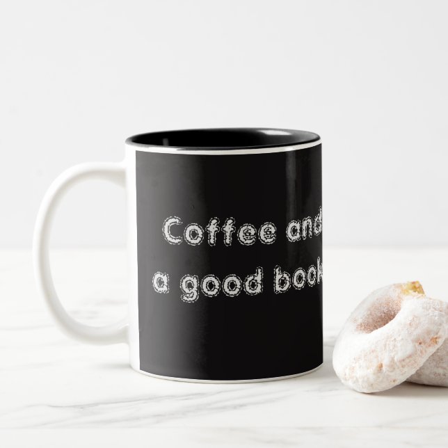 Coffee and a Good Book Quote Mug (With Donut)