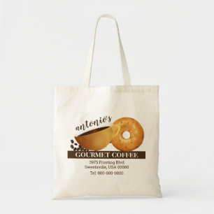 Coffee and Bagel Marketing Promotional Tote Bag