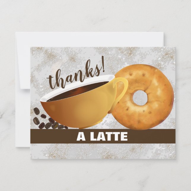 Coffee and Bagel | Thank You Note Card (Front)