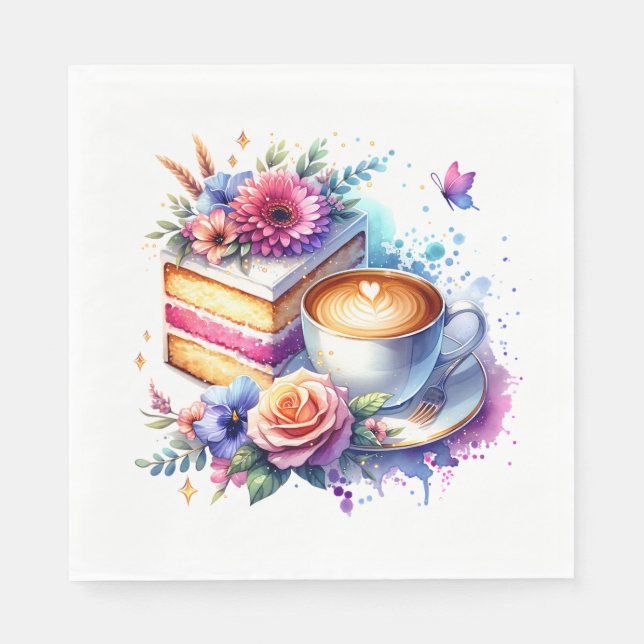 Coffee and Cake | Best Friend's Birthday Napkin (Front)