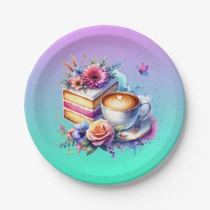 Coffee and Cake Best Friend's Birthday Paper Plate