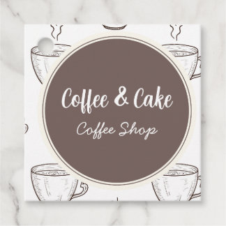 Coffee and Cake Coffee Shop  Favour Tags