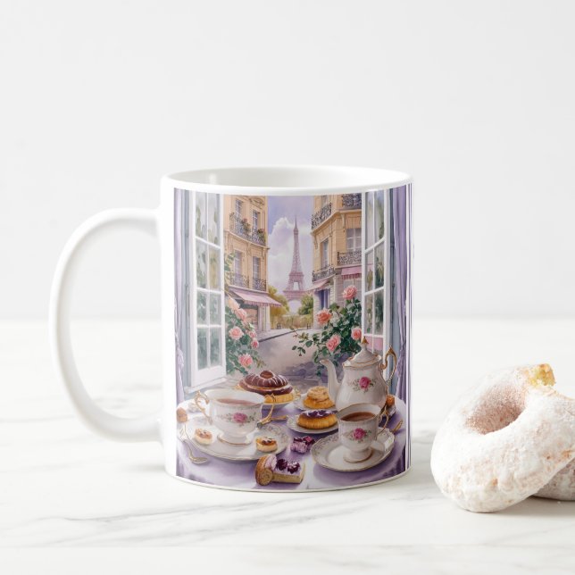 Coffee and Cake in Paris France - Dreamy Desserts Mug (With Donut)
