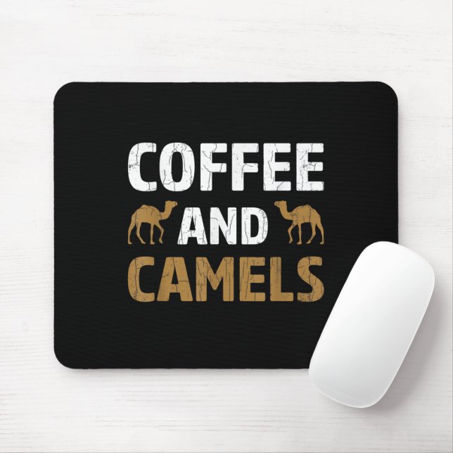 Coffee And Camels Funny Camel Animal Lover Graphic Mouse Pad (With Mouse)