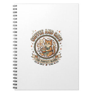 Coffee And Cats Cat Coffee Vintage Vector Art Shir Notebook