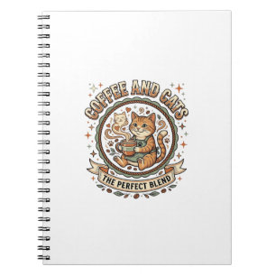 Coffee And Cats Cat Coffee Vintage Vector Art Shir Notebook