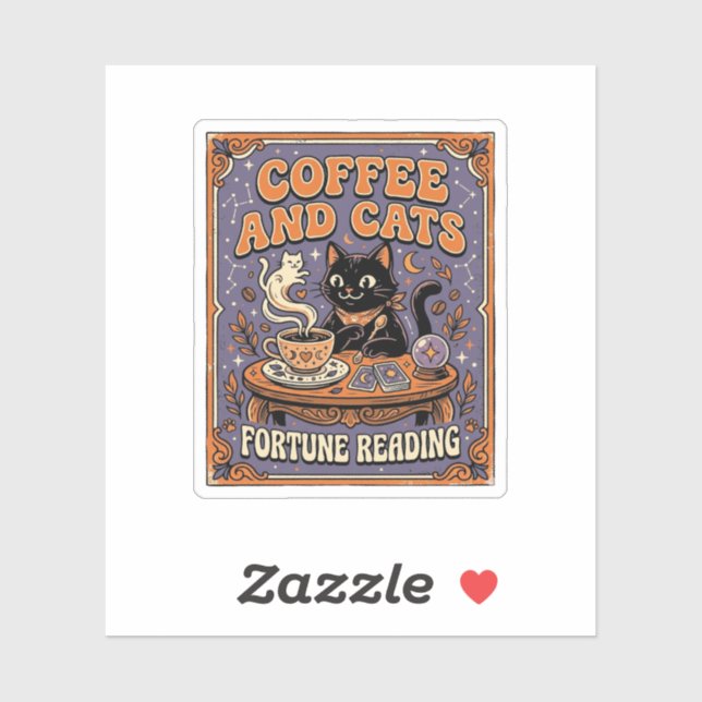 Coffee And Cats Cat Tea Leaves Coffee Fortune Read (Sheet)