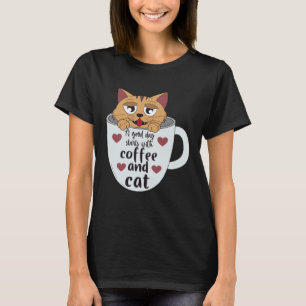 coffee and cats Mocha espresso cappuccino  breakfa T-Shirt