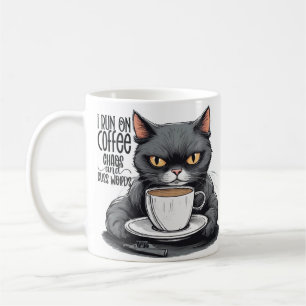 Coffee and Chaos, Cat, Cat and Coffee Humour Mug