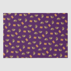  Coffee and Chocolate Biscuits Pattern Purple Food Tissue Paper