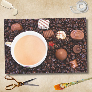 Coffee And Chocolate Close Up Tissue Paper