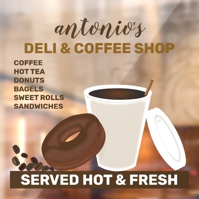 Coffee and Chocolate Doughnut Window Cling (Sheet 2)