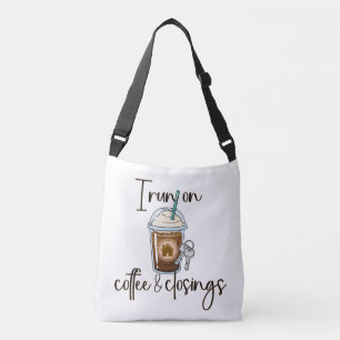 Coffee and Closings Realtor, Personalized Crossbody Bag