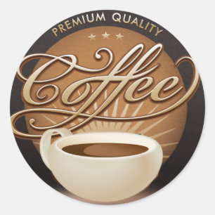 Coffee and Coffee Cup Classic Round Sticker