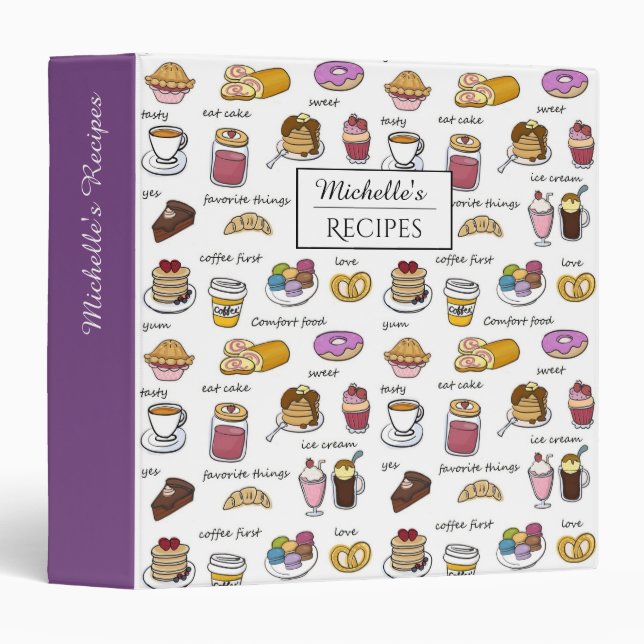 Coffee and Comfort Food Personalised Recipes Binder (Front/Spine)