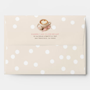 Coffee and Confetti Beige Baby Shower Envelope