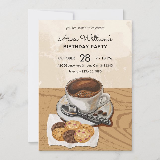 Coffee and cookies  invitation (Front)