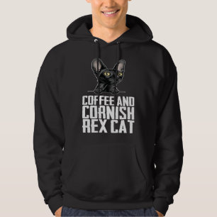Coffee and cornish rex cat hoodie