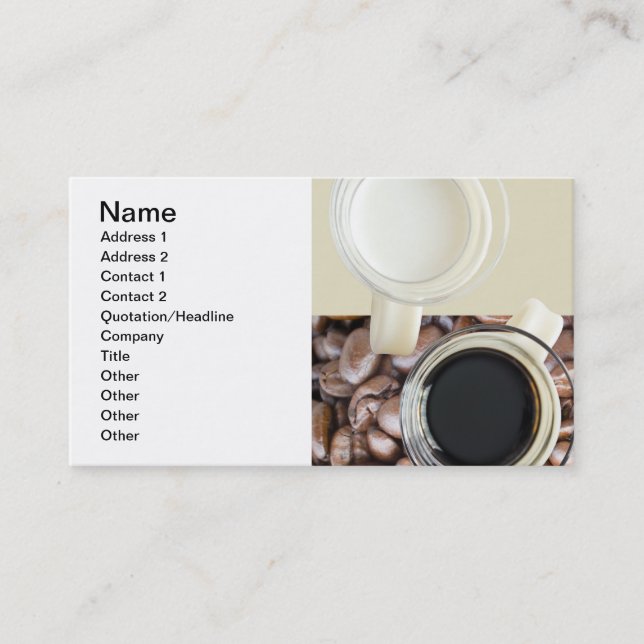 Coffee and cream business card (Front)