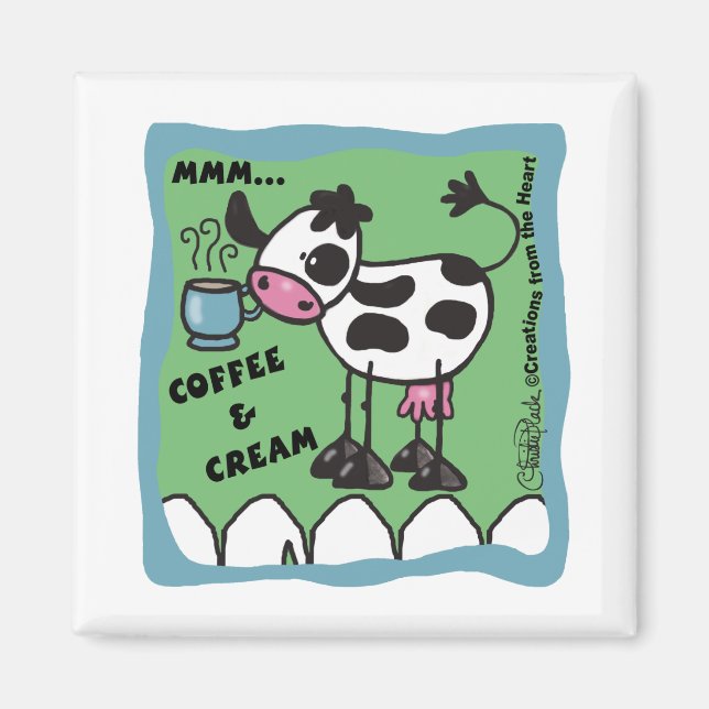 Coffee and Cream Cow Magnet (Front)