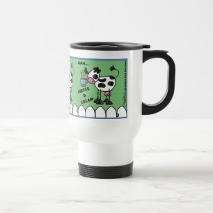 Coffee and Cream Cow Travel Mug