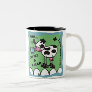 Coffee and Cream Cow Two-Tone Coffee Mug