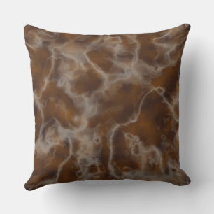 Coffee and Cream Marble abstract Throw Pillow