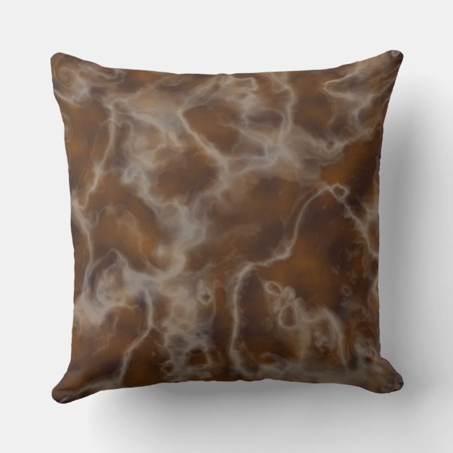 Coffee and Cream Marble abstract Throw Pillow (Back)