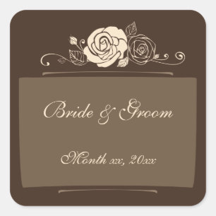 Coffee and Cream Roses Coordinating Gifts Square Sticker