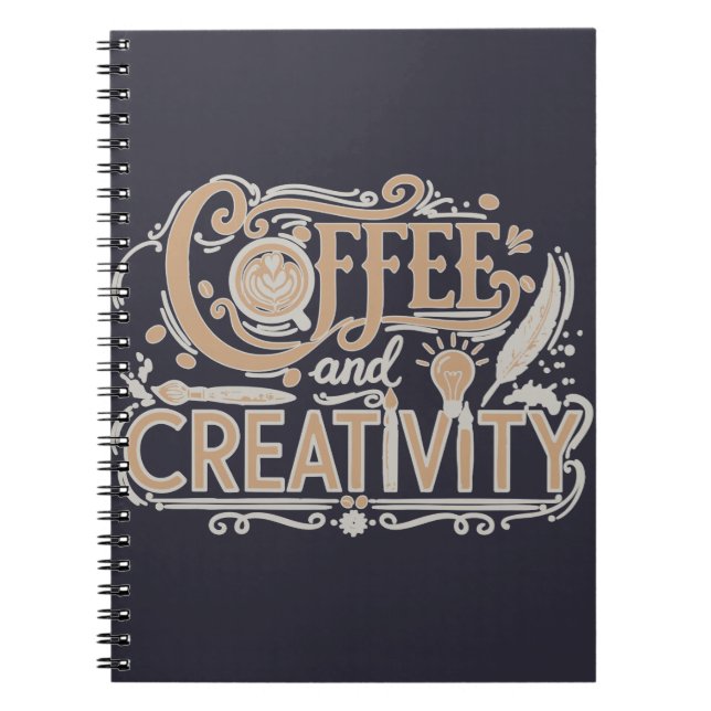 Coffee and Creativity Typography Notebook (Front)