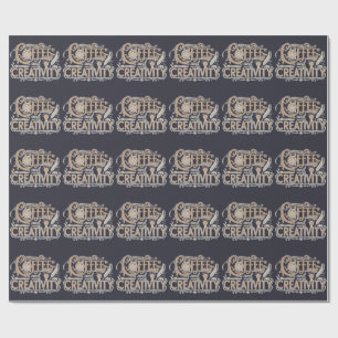Coffee and Creativity Typography Wrapping Paper