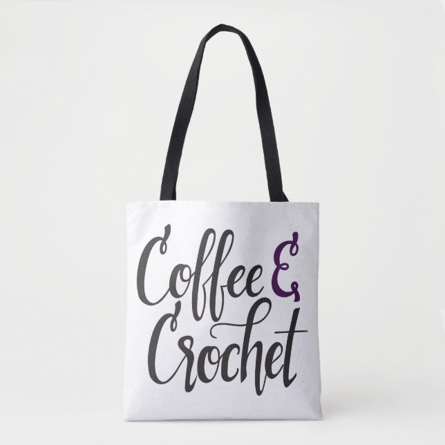 Coffee and Crochet Tote Bag (Front)