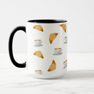 Coffee and Croissant Pattern Mug