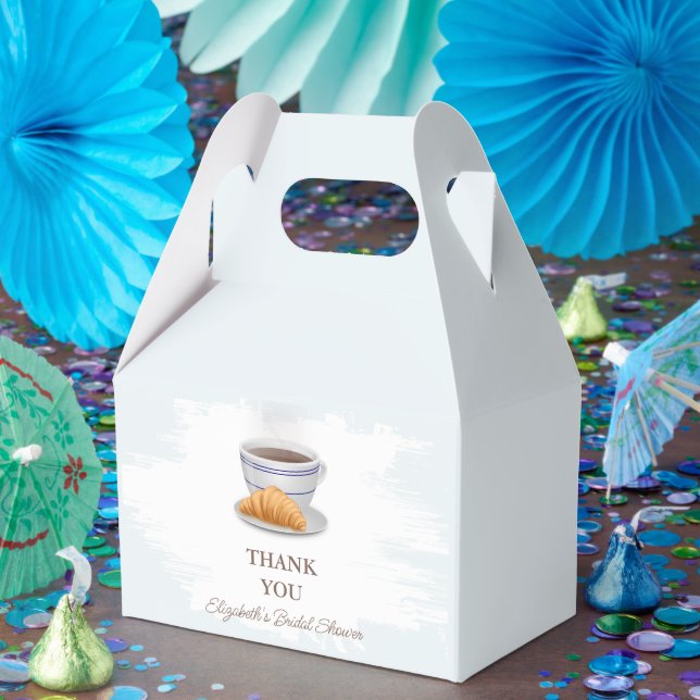 Coffee and Croissants Bridal Shower Favor Box (Party)