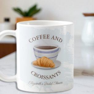 Coffee and Croissants Bridal Shower Mug