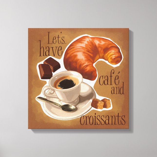 Coffee and croissants canvas print (Front)