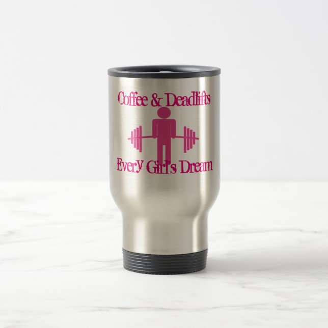 Coffee and Deadlifts Pink Mug (Center)