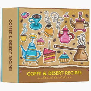 Coffee And Desert Illustrations-Binder Recipes Binder