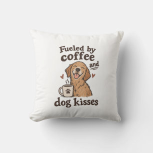 Coffee And Dog Kisses Throw Pillows for My Dog