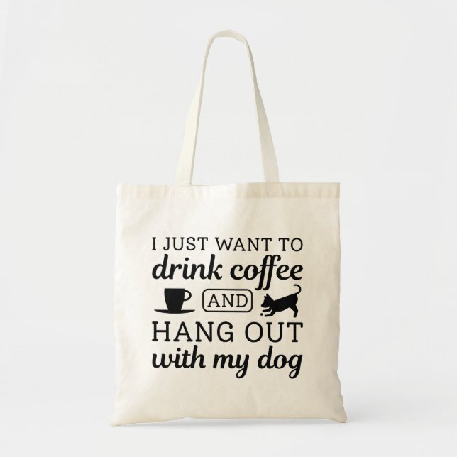 Coffee And Dog Tote Bag (Front)