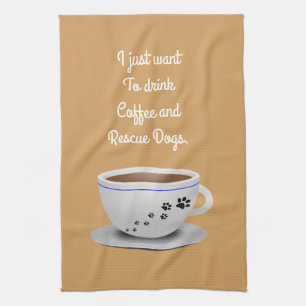 Coffee and Dogs Kitchen Towel