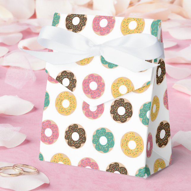 Coffee and Donut Pattern  Favor Box (Wedding)