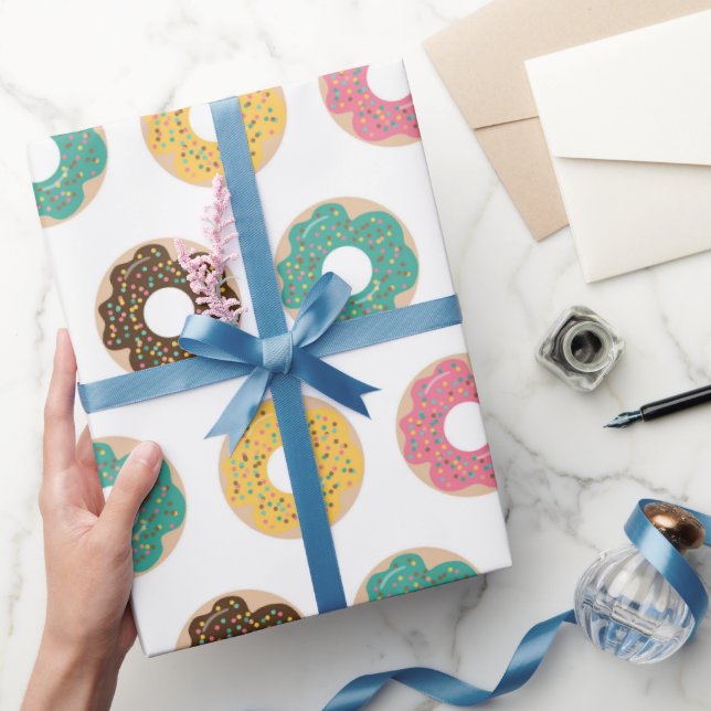 Coffee and Donut Pattern  Wrapping Paper (Gifting)