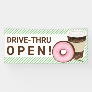 Coffee and Doughnut Drive Thru Banner