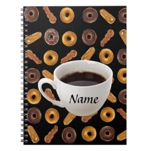 Coffee and Doughnuts Customizable Notebook