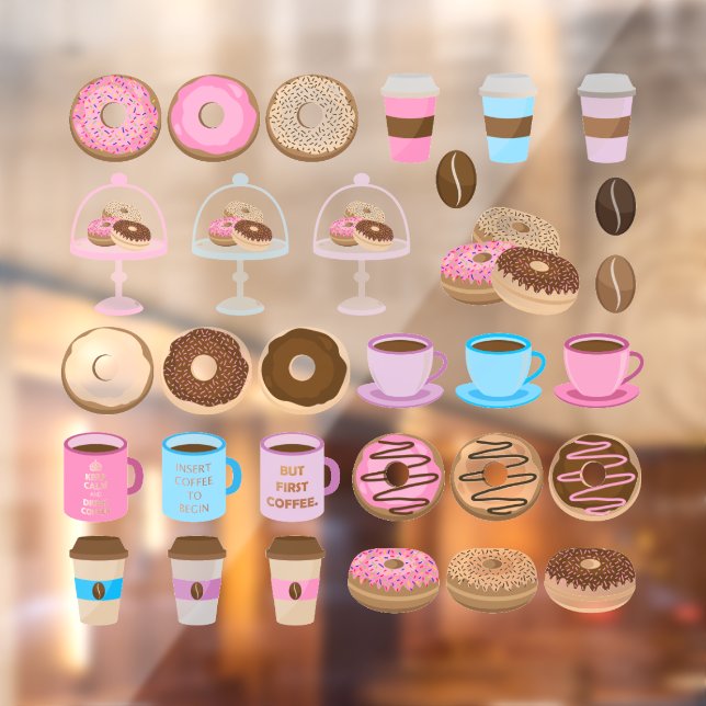 Coffee and Doughnuts Window Cling (Sheet 2)