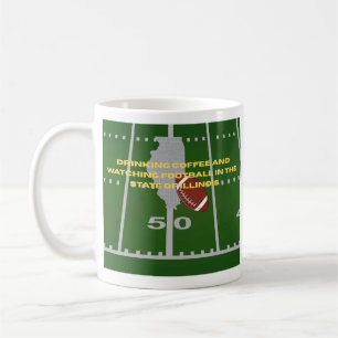 Coffee and Football in Illinois Mug