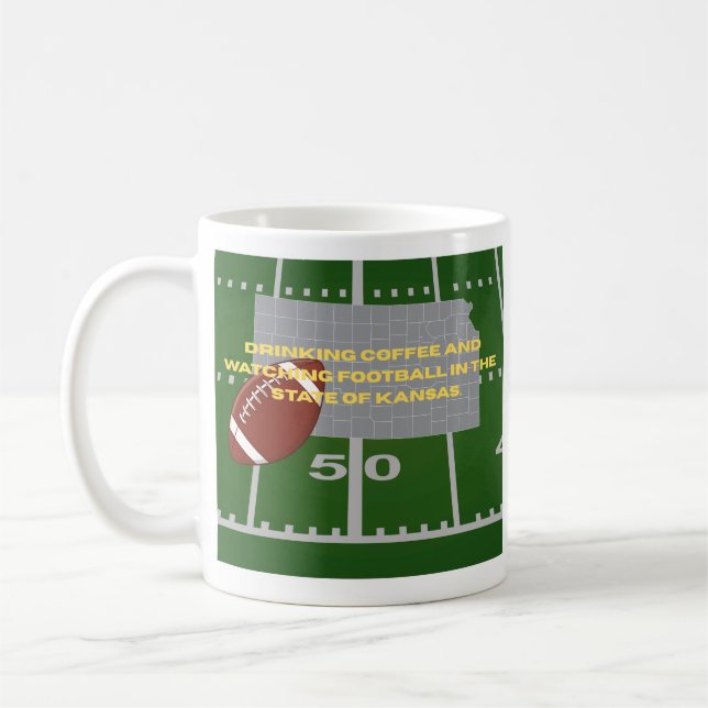 Coffee and Football in Kansas  Coffee Mug (Left)
