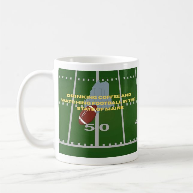 Coffee and Football in Maine Coffee Mug (Left)